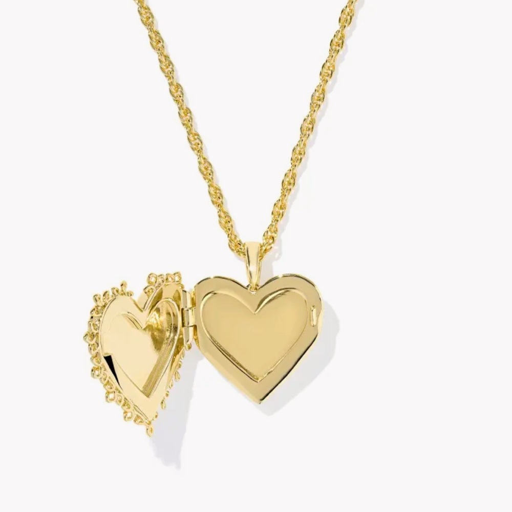 kendra scott mallory gold locket short pendant necklace - Picture 2 of 5